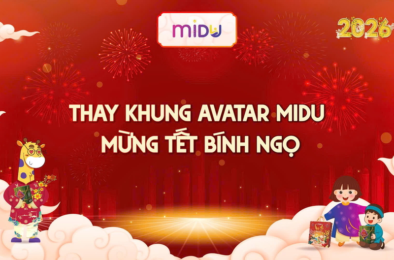 Thay khung avatar mừng Tết Bính Ngọ lan tỏa sắc xuân cùng Midu MenaQ7